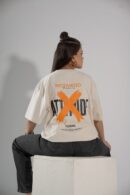 Attitude Off White T-Shirt Drop-Shoulder Female