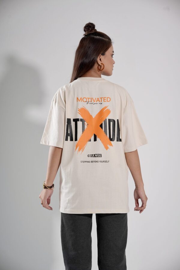 Attitude Off White T-Shirt Drop-Shoulder Female - Image 2