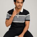 Axiom Black Premium Knit Polo Shirt Male