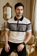 Axiom White Premium Knit Polo Shirt 1
