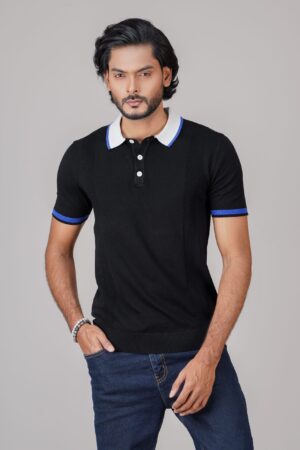 Bright Black Premium Polo Shirt 1