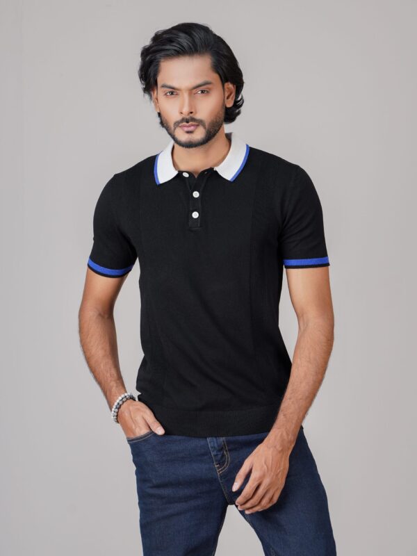 Bright Black Premium Polo Shirt 1