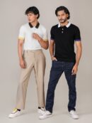 Bright White Premium Knit Polo Shirt Male