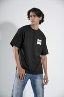 Black T-Shirt Error 404 Drop-Shoulder Male