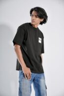 Black T-Shirt Error 404 Drop-Shoulder Male