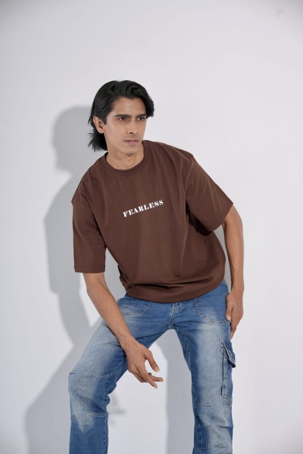 Fearless Coffee Drop-Shoulder T-Shirt Male - Image 2