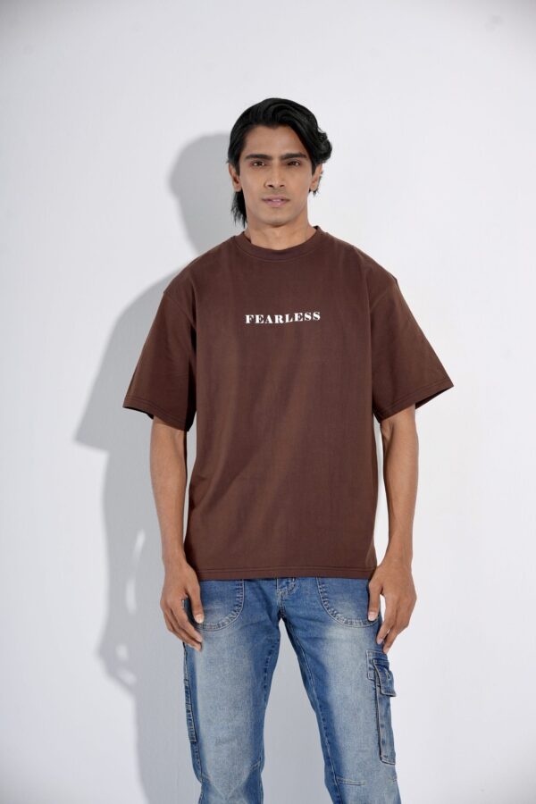Fearless Coffee Drop-Shoulder T-Shirt Male - Image 3