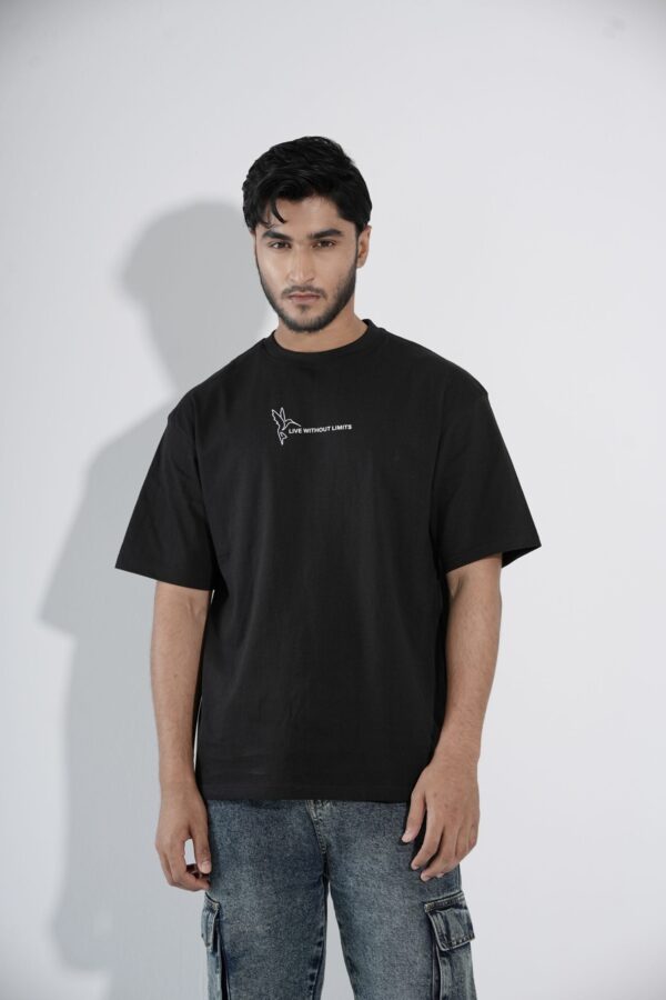 Live Without Limits Black T-Shirt Drop-Shoulder Male - Image 3