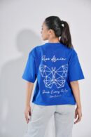 Rise Again Blue T-Shirt Drop-Shoulder Female