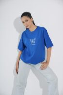 Rise Again Blue T-Shirt Drop-Shoulder Female