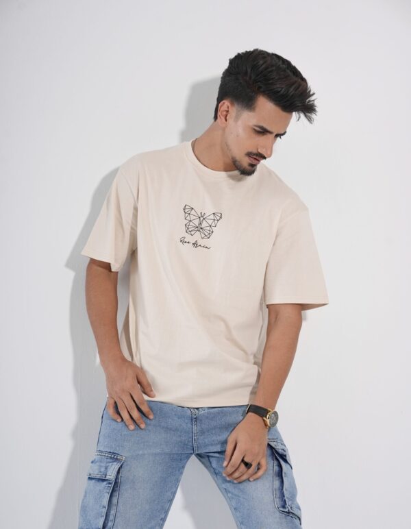 Rise Again Off White Drop-Shoulder T-Shirt Male - Image 4