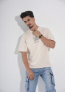 Rise Again Off White Drop-Shoulder T-Shirt Male