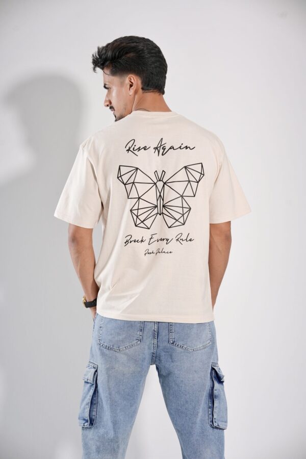 Rise Again Off White Drop-Shoulder T-Shirt Male - Image 2