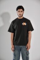 Attitude Black T-Shirt Drop-Shoulder Male