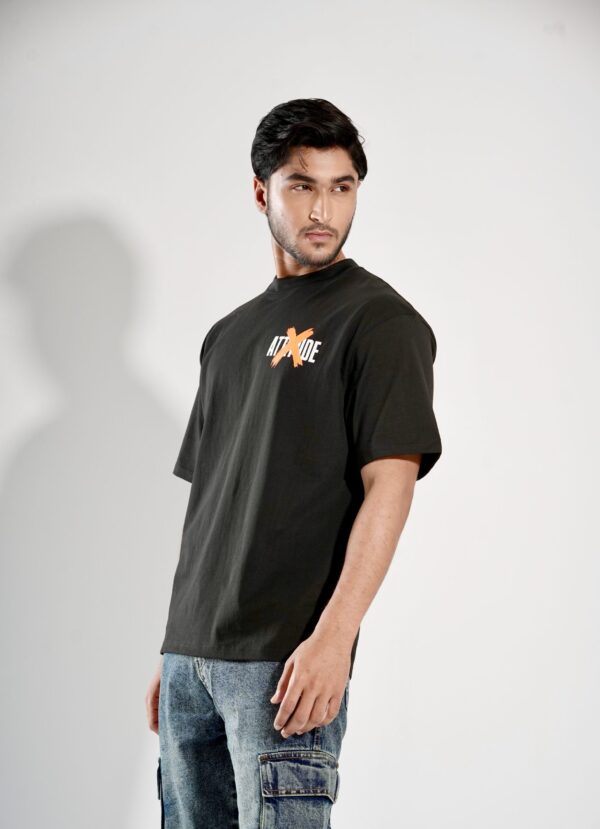 Attitude Black T-Shirt Drop-Shoulder Male - Image 4