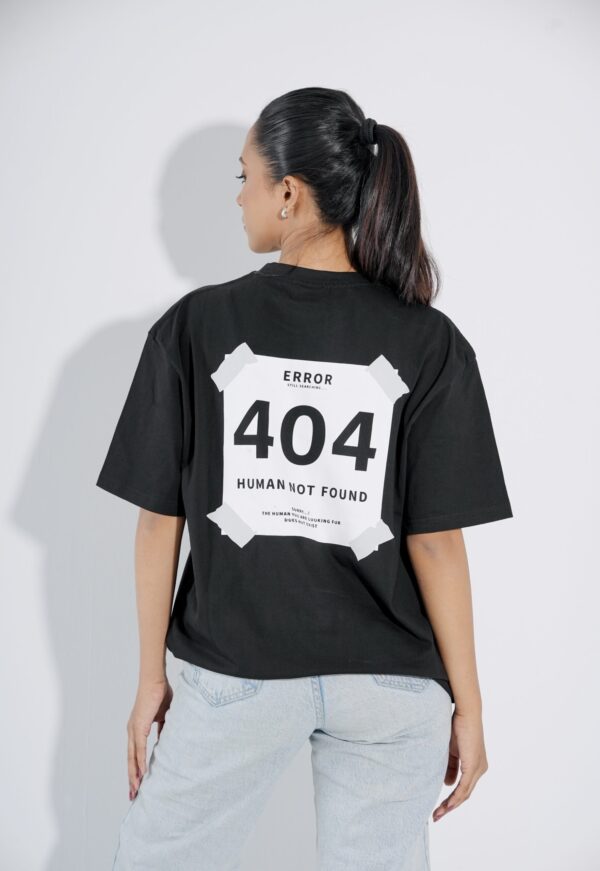 Oversized Drop-Shoulder “ERROR 404” T-Shirt Female